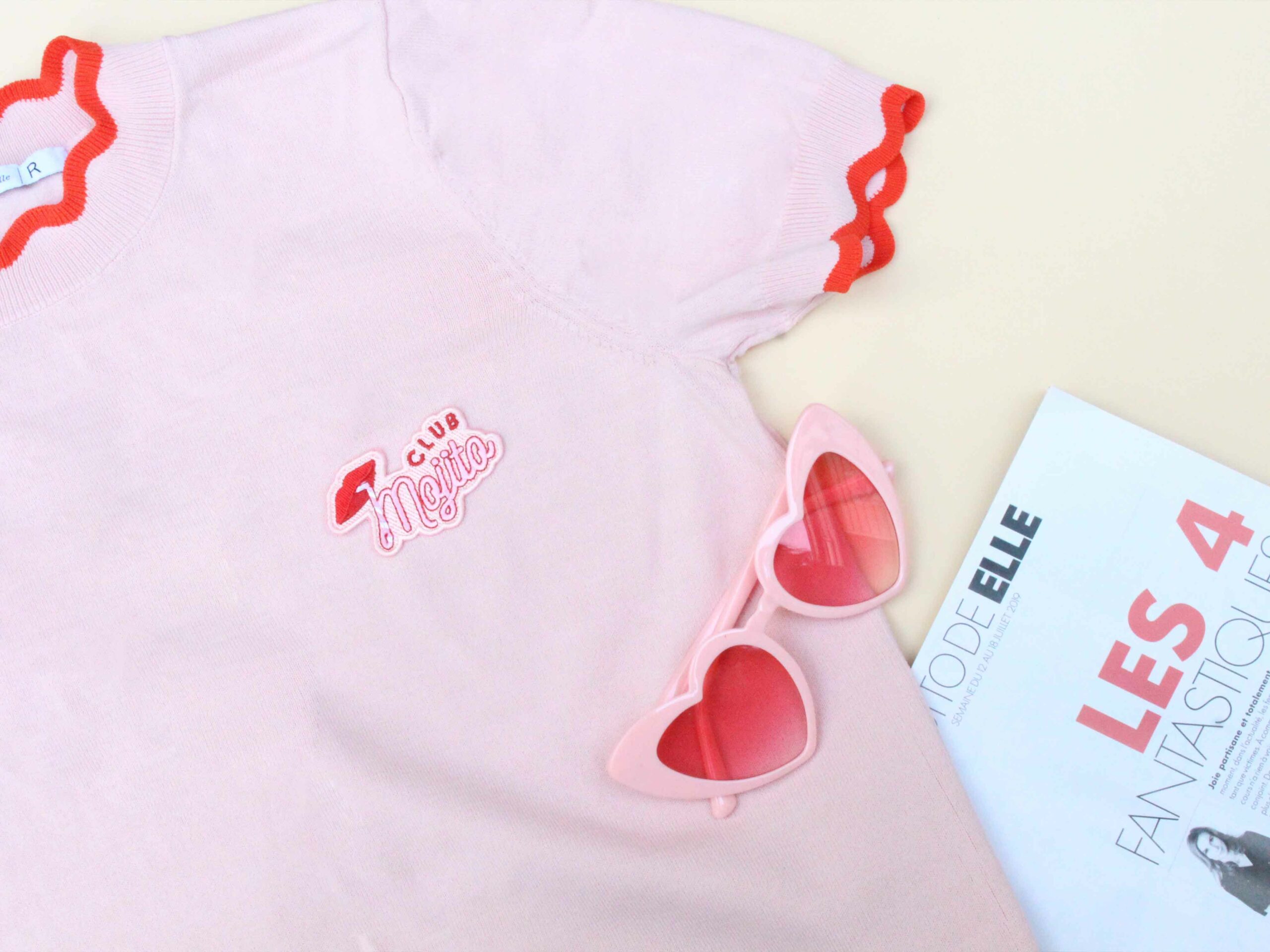 patch_thermocollant_CLUB_MOJITO_BOUCHE_TEAM_GIRL_TSHIRT_ROSE_MAGAZINE_LUNETTE_COEUR_Malicieuse_DIY_